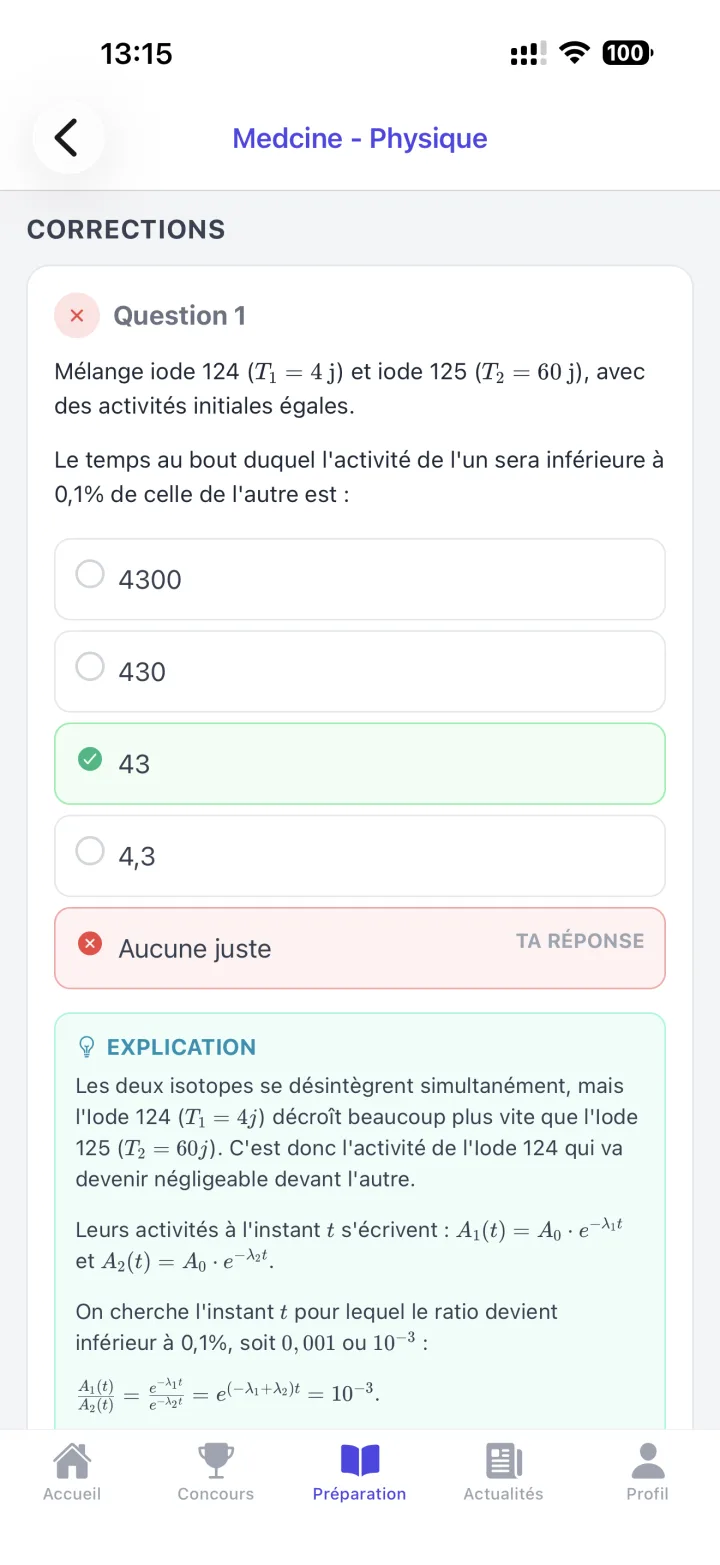 Correction détaillée d'un quiz